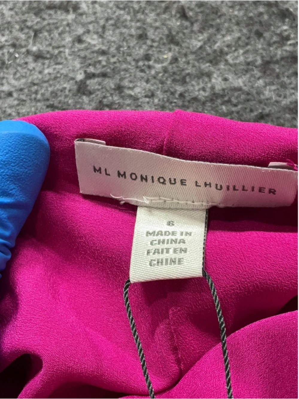 Monique Lhuillier Fuchsia High-Neck Maxi Gown - Picture 6 of 7
